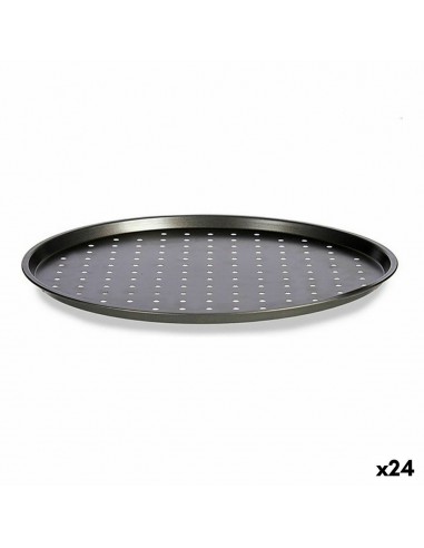 Baking tray Pizza Grey Carbon steel 24 Units (33 x 1 x 33 cm)