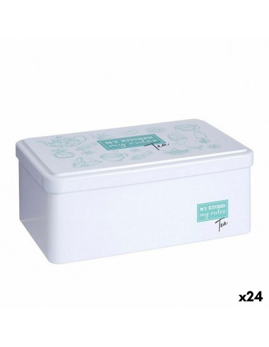 Box for Infusions White Tin (11 x 7,1 x 18 cm) (24 Units)