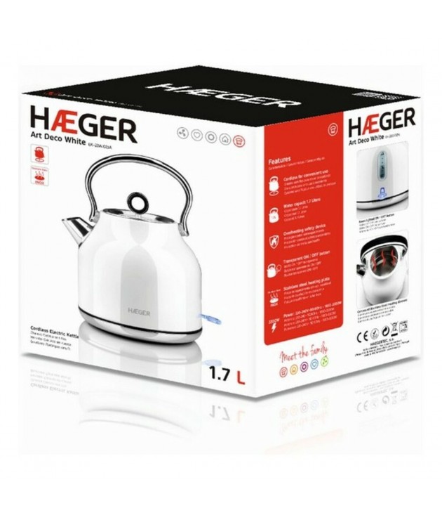 Bouilloire et Théière Haeger Art Deco White 1,7 L 2200W