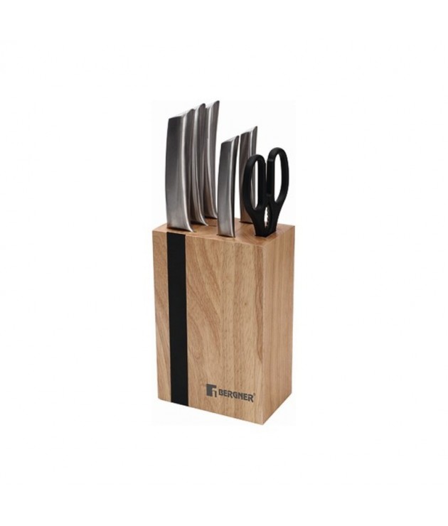 Set of Kitchen Knives and Stand Bergner Keops Wood Stainless steel (6 