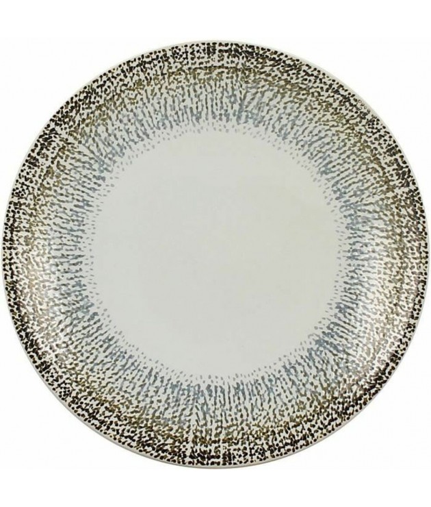 Plate set Novastyl Stoneware White/Brown (Ø 20 cm)