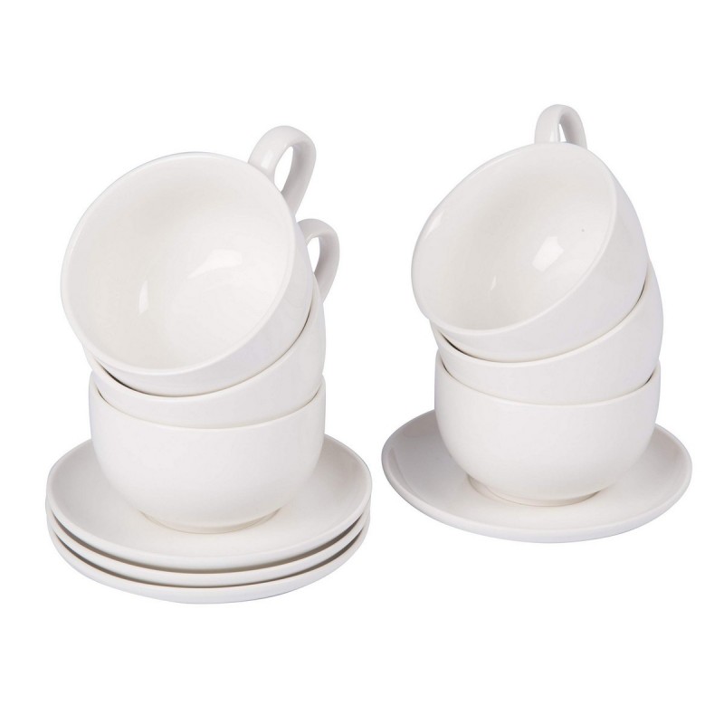 Set of Mugs with Saucers Alpina 200 ml White 12 Pieces